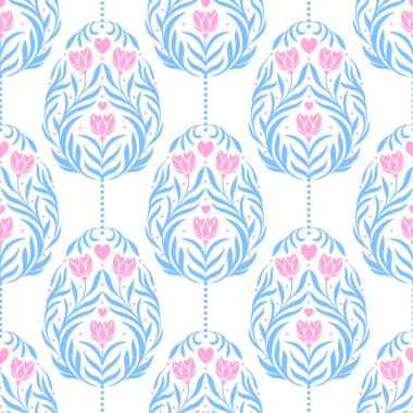 Paskalya çiçekli Paskalya yumurtası ile kusursuz desen