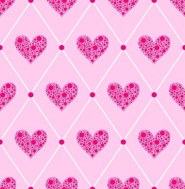 Pembe arka planda beyaz benekli pürüzsüz desen..