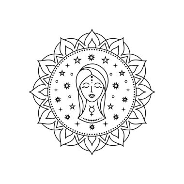 Beyaz arka planda başak burcu tarzı.