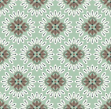 Yeşil arka planda çiçeksiz desen.