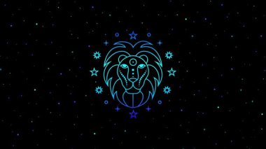  Parlak ya da dinamik tasarımı olan Leo Zodyak işareti. Astroloji temalı projeler, burçlar, zodyak videoları, göksel sunumlar ve ruhsal veya mistik içerik için mükemmel. 