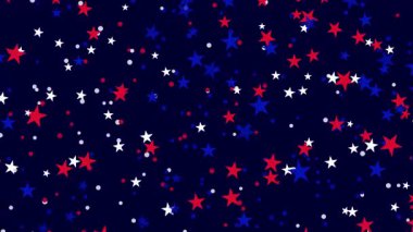 Amerika bayrağından gelen yıldızların arka planda olduğu animasyon. Bağımsızlık Günü, Gaziler Günü, Anma Günü ya da vatanseverlik temalı içerikler için mükemmel.