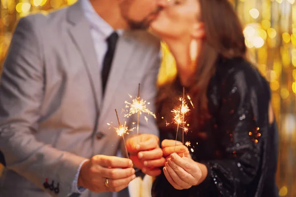 New Year Eve Party 2023 Sparklers High Quality Photo — Stock Photo, Image