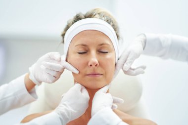 A scene of medical cosmetology treatments botulinum injection. High quality photo