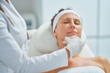 A scene of medical cosmetology treatments botulinum injection. High quality photo