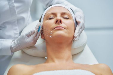 A scene of medical cosmetology treatments botulinum injection. High quality photo