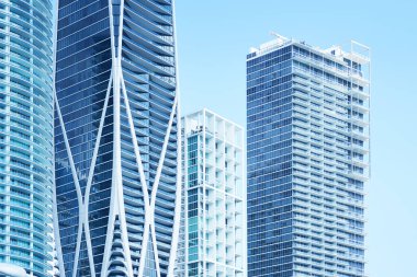 Şehir merkezindeki Miami gökdelenlerinin resmi. Yüksek kalite fotoğraf