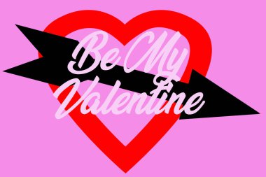 heart and be my valentine text. valentine's day concept