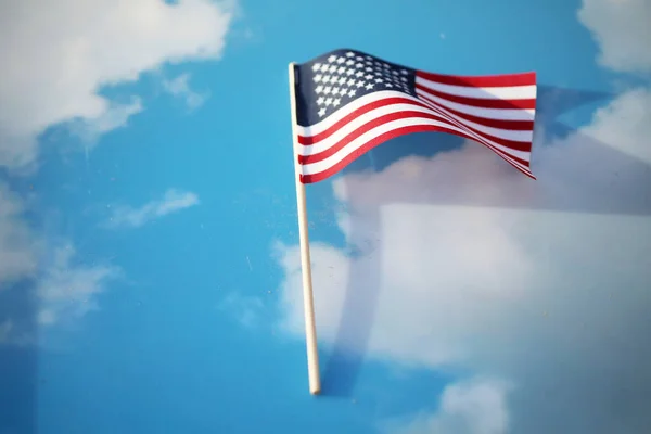 Bandera Americana Fondo Del Cielo — Foto de Stock