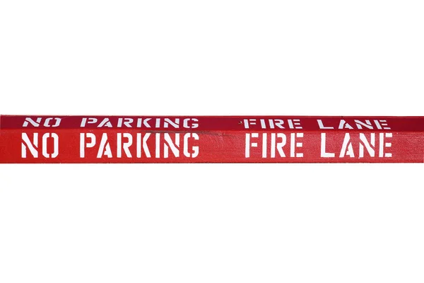 Požární Parkování Písmo Ulici Izolované Bílém — Stock fotografie