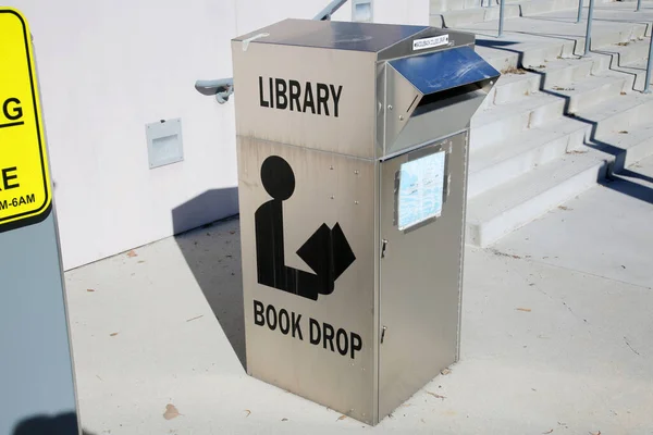 library book drop box on street