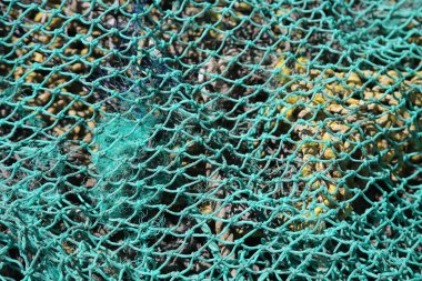 Fishing Net. Backgrounds and Textures. Old Used Fishing Net.