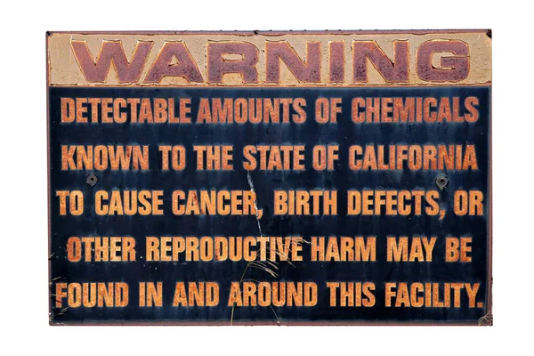 Warning Sign Metal Sign Warning Detectable Amounts Chemicals Can Cause — Stock Photo, Image