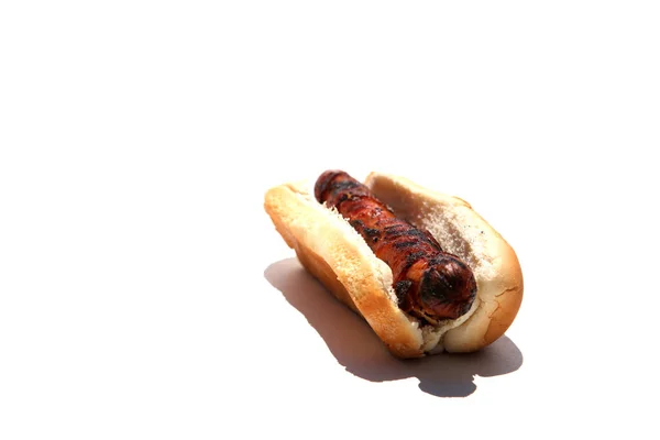 Hot Dog Sausage Isolated White — 图库照片
