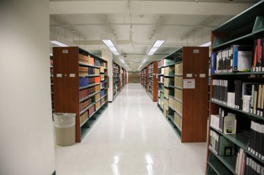 Santa Ana, California - USA -June 2, 2022: Orange County Public Law Library. Rows of Law Books and Information in the Public Law Library in Santa Ana, California. 