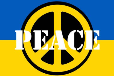 Barış işaretiyle Ukrayna bayrağı 