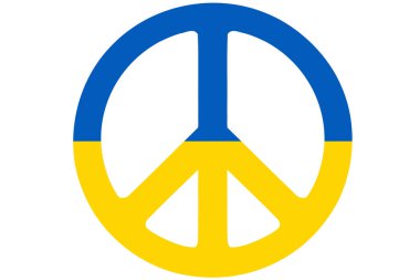 Barış işaretinde Ukrayna bayrağı 