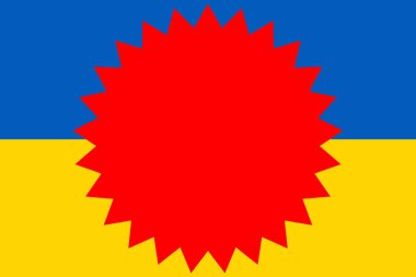 Kırmızı etiketli Ukrayna bayrağı 