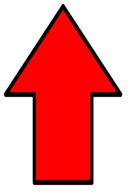 up  red arrow isolated on white background 