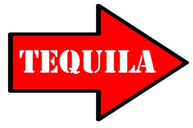 tequila text on  arrow isolated on white background  