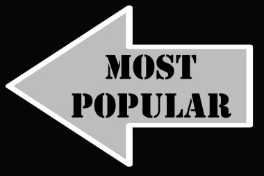 most popular text on arrow, banner, sticker