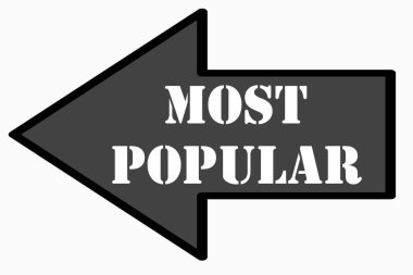 most popular text on arrow, banner, sticker