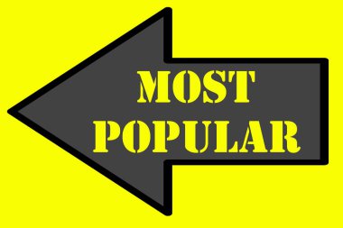 most popular text on arrow, banner, sticker