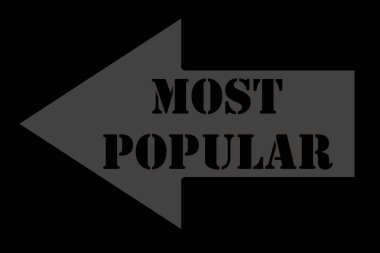 most popular text on arrow, banner, sticker