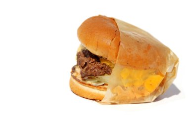 beef burger isolated on a white background