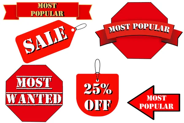 red sale stickers isolated on white