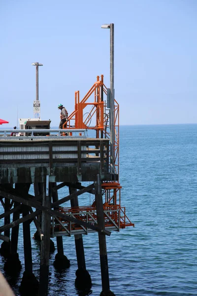 Scenic Shot Man Standing Pier California — Stock Photo, Image