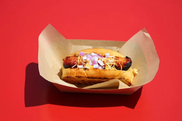 Fast Food Hot Dog Close — Stockfoto