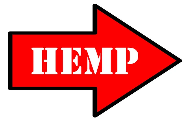 Hemp Text Arrow Isolated White Background — Stock Photo, Image