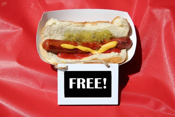 Hot Dog Sausage Box Tag Free — Fotografia de Stock