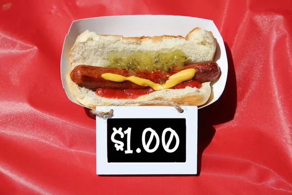 Hot Dog Sausage Box Tag — Stock Photo, Image