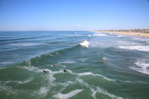 Surfing People Surfing Huntington Beach California Surfs — Photo