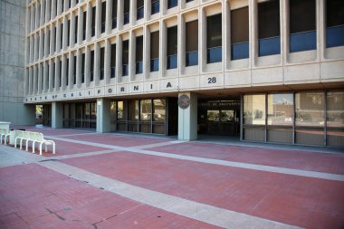 Santa Ana, California - USA - March 13-2022: State of California Building in Santa Ana California. A multi story State of California building. Government Owned Building in Santa Ana.