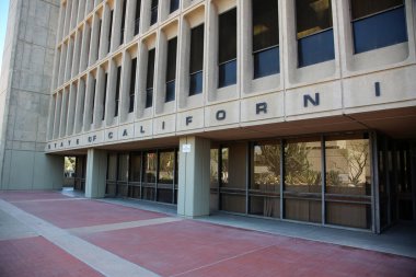 Santa Ana, California - USA - March 13-2022: State of California Building in Santa Ana California. A multi story State of California building. Government Owned Building in Santa Ana.