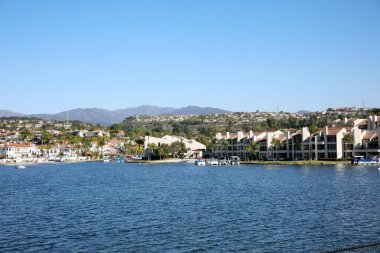 NEWPORT BEACH, CA - July 23, 20187: Multi Million Dollar Homes with private boat docks in Newport Beach, Balboa Island California. Newport Beach, Balboa Island are World. 