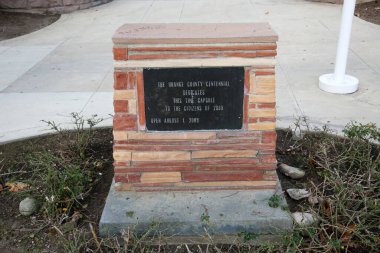 California, USA - February 21, 2022: orange county centennial sign board in California, United states