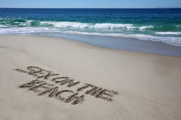 Sex Beach Written Sand Beach Message Handwritten Smooth Sand Beach — Stockfoto
