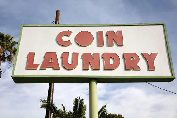 Coin Laundry Banner Street — Stock Photo, Image
