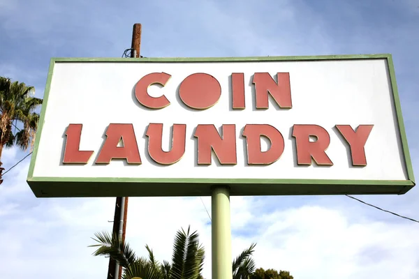 Coin Laundry Banner Sign — Stock Photo, Image