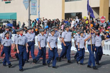 Westminster, California - USA - January 22, 2023: The Tet Parade to celebrate the Lunar New Year in Little Saigon. The Tet Parade features floats, marching bands, lion dances, color guards, and more.