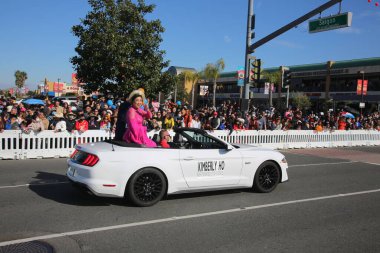Westminster, California - USA - January 22, 2023: The Tet Parade to celebrate the Lunar New Year in Little Saigon. The Tet Parade features floats, marching bands, lion dances, color guards, and more.