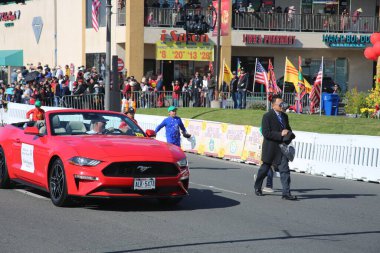 Westminster, California - USA - January 22, 2023: The Tet Parade to celebrate the Lunar New Year in Little Saigon. The Tet Parade features floats, marching bands, lion dances, color guards, and more.