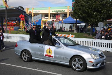 Westminster, California - USA - January 22, 2023: The Tet Parade to celebrate the Lunar New Year in Little Saigon. The Tet Parade features floats, marching bands, lion dances, color guards, and more.