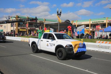 Westminster, California - USA - January 22, 2023: The Tet Parade to celebrate the Lunar New Year in Little Saigon. The Tet Parade features floats, marching bands, lion dances, color guards, and more.