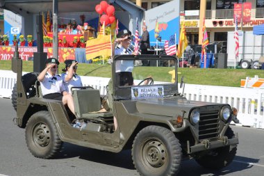Westminster, California - USA - January 22, 2023: The Tet Parade to celebrate the Lunar New Year in Little Saigon. The Tet Parade features floats, marching bands, lion dances, color guards, and more.