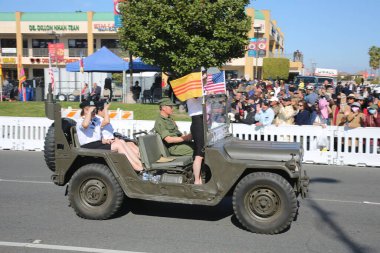 Westminster, California - USA - January 22, 2023: The Tet Parade to celebrate the Lunar New Year in Little Saigon. The Tet Parade features floats, marching bands, lion dances, color guards, and more.